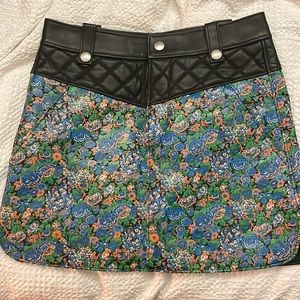 Coach Floral Leather Skirt